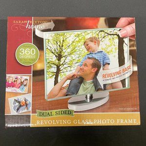 Sarah Peyton Home Dual Sided Revolving Glass Photo Frame Open Box Inspected NEW